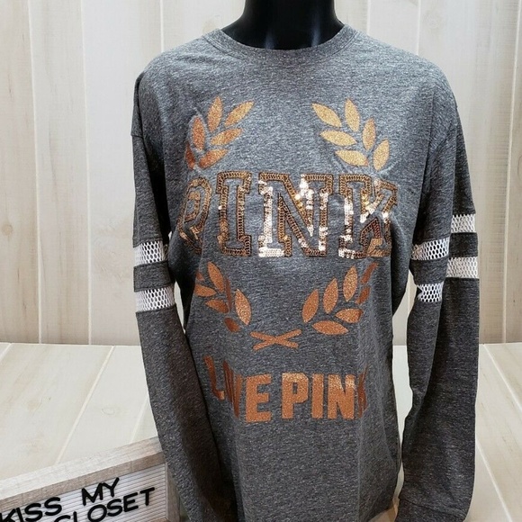 Victoria's Secret PINK Bling Campus Tee S ~ CR16 - Picture 4 of 4